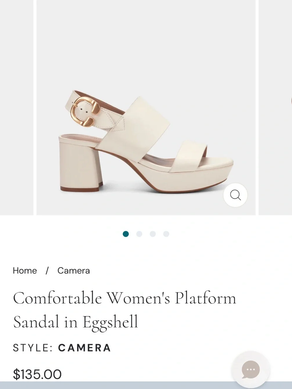 AEROSOLES Eggshell Platform Sandal with Gold Buckle
